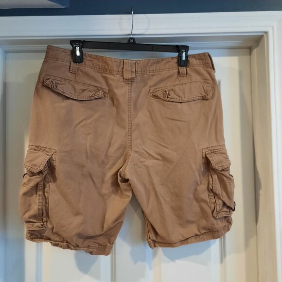Gap Shorts Mens 38 Tan Khakis Cargo Vtg Y2K Heavy‎ Utility Baggy Military 11" - Picture 2 of 9